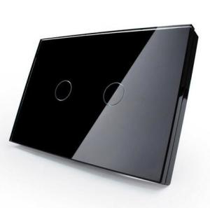 Wholesale 2 Gang 1 Way Touch Switch US/AU Standard Luxury Crystal White Glass Panel Touch Screen 2 Gang On/Off Light Wall Switch from china suppliers