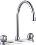Polished Chrome Centerset Kitchen Faucet 2 Handle Drip Free