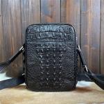 Authentic Crocodile Skin Men's Small Mini Shoulder Bag Flap Purse Genuine