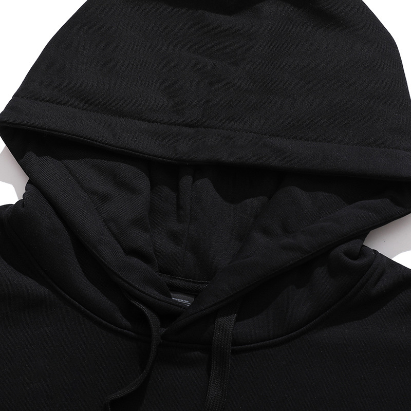 Autumn-Winter Men's Heavy Cotton Hoodie Breathable Pullover with Plain Dyed Technique