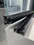 Aluminium Alloy / Tempered Glass White Casement Windows 90 Degree Right Opening