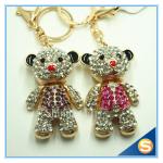 3D Teddy Bear Cute Cartoon Rhinestone Animal Shape Key Chain for Valentine's Day
