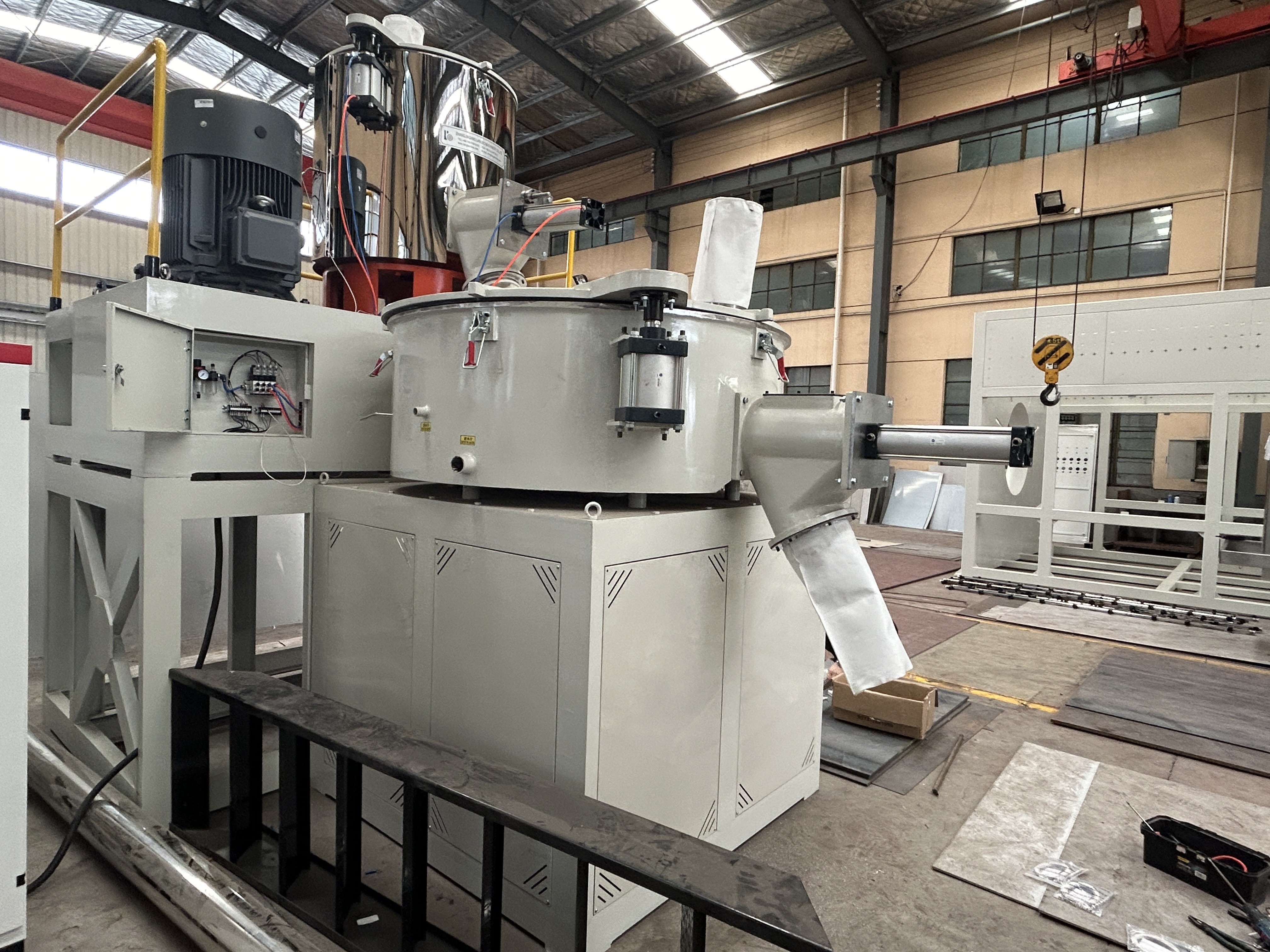 Plastic High Speed Hot Heating Cooling WPC PVC Powder Resin Turbo Mixer Machine For PVC Pipe, Window Door Profiles, Ceiling Panel, Cable Trunking,