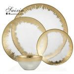 12" 13" Clear Black Rim Glass Charger Plates Bulk Wedding Event Table