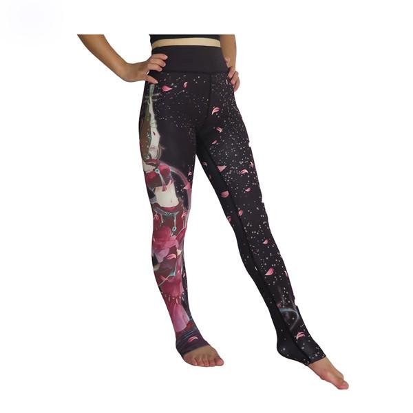 Customized Print Womens Workout Tights , Fitness Ankle Patterned Workout