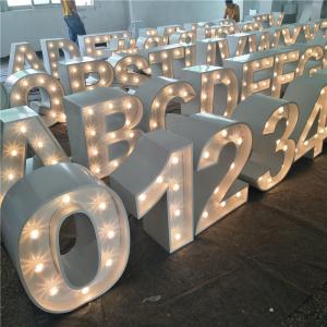 Wholesale Acrylic Stainless Steel Light Up Marquee Letter Sign Numbers With Bulbs from china suppliers