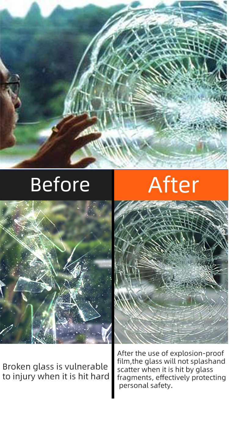 4 8 24mil PET Car Windshield Armor Safety Window tint Glass Protection Film Explosion Proof windshield protection film