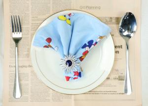 Wholesale Children Personalized Dinner Napkins Cotton Double Fabric Cute Pattern With Woven Lable from china suppliers