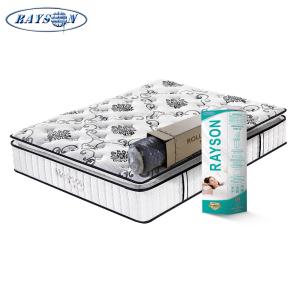 Wholesale White Color Medium Firm Pocket Spring Pillow Top Mattress for Hotel from china suppliers