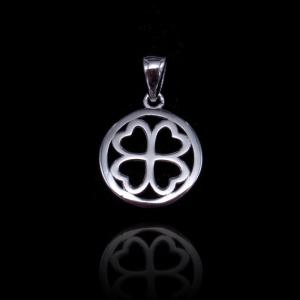 Wholesale Pure 925 Plain Silver Pendant Round / Lucky Clover Shape Jewelry from china suppliers