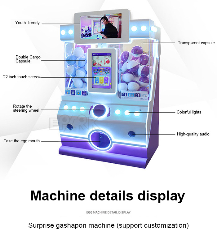 Large-Scale Commercial Coin-Operated Double Gashapon Machine With Advertising Screen