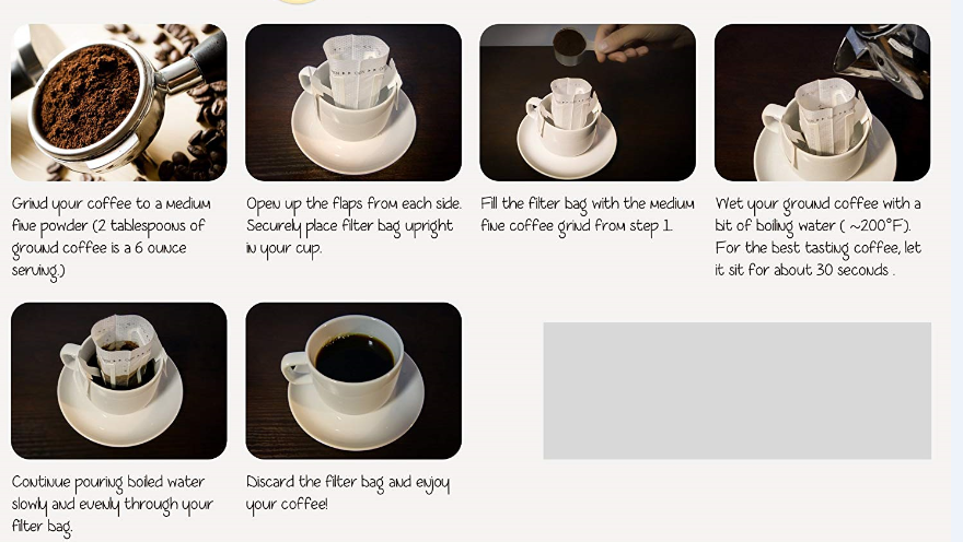 Nonwoven Biodegradable Drip Coffee Filter Bags Disposable