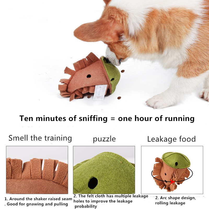 Pet Nut Plush Sniffing Gnawing Molar Toys Self Hi Interactive Dog Missing Food Educational Toys