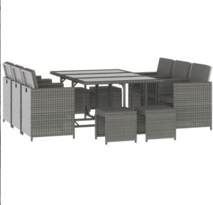 Wholesale Rattan Wicker Dining Table Furniture Set Metal Lounge Lounger Ottoman Footrest Sofa 11pcs from china suppliers
