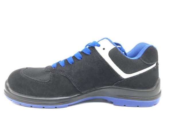 Chain Stitch Black Cool Steel Toe Shoes , Suede Leather Work Boots Size