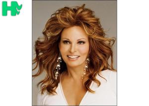 Wholesale Natural Long Wave Type Hand Tied Blond Color Glueless Heat Resistant Synthetic Wigs from china suppliers