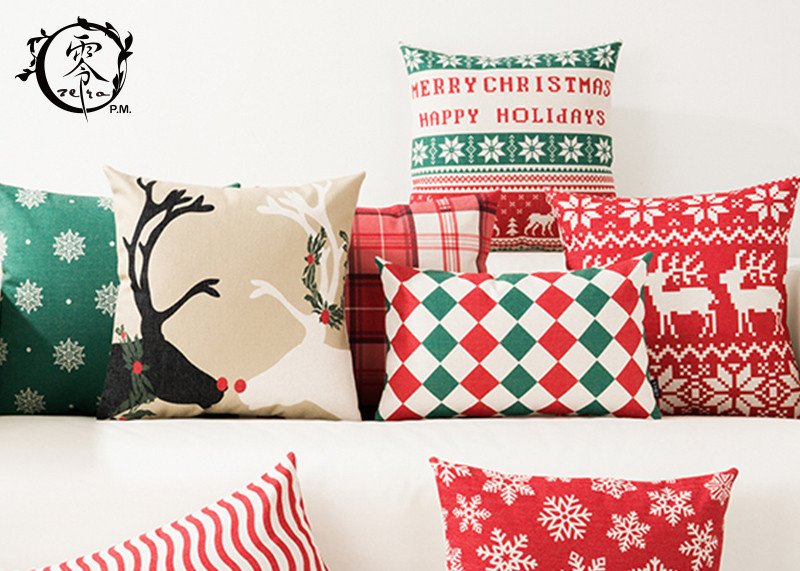 Christmas Decor Santa Claus Pillows Christmas Decorative Throw Pillow Case Sofa Home