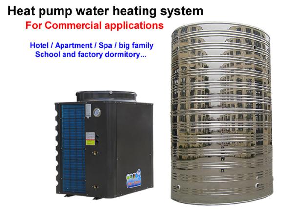 Safety Commercial Heat Pump Water Heater System Galvanized Sheet Housing