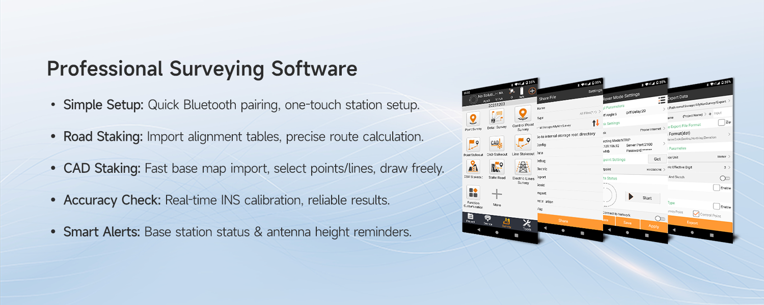 H12 Pro High Precision IMU GNSS Receiver Tilt Compensation Full Constellation Tracking
