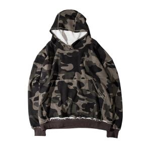 Wholesale wholesale high street fashion mens camo pullover fringe bottom hoodies from china suppliers