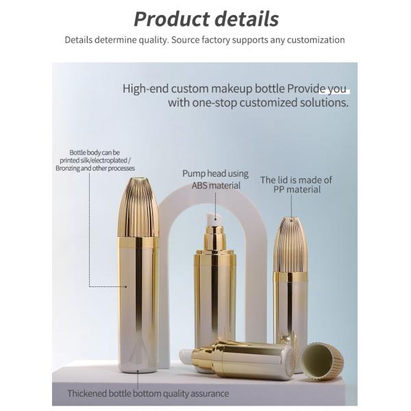 Electroplate Luxury Acrylic Set Liquid Foundation Bottle Face Cream Jar Pumb Spray Bottle For Cosmetic Packaging