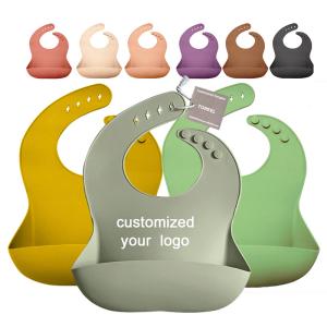 Wholesale Antibacterial Toddler silicone scoop bib Waterproof Feeding Bibs With Crumb Catcher from china suppliers