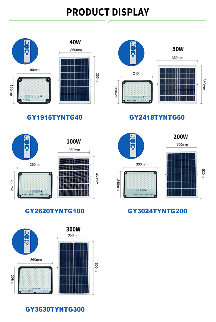 Outdoor 80ra 40watts Solar Powered Flood Lights High Voltage Protect
