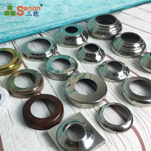 304 Tube Accessories Decorative Flooring Mounted Stainless Steel Base Cover For