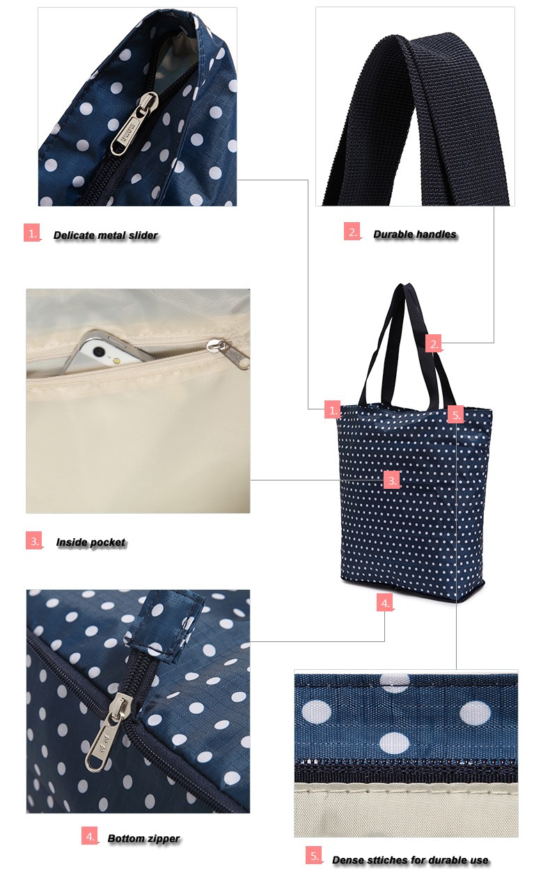 Eco Friendly Reusable Canvas Shopper Bag Women Tote For Cotton Grocery Zipper Hand