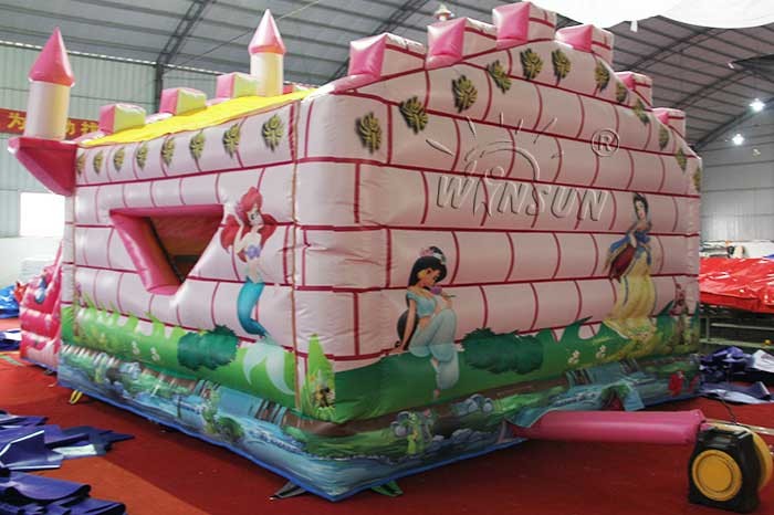 Pink Princess Trampoline with Slide WSC-256 Customized Size