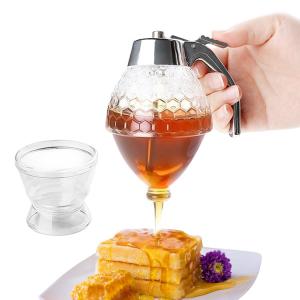 Wholesale No Drip Plastic Honey Sugar Syrup Dispenser Container With Storage Stand / Stopper from china suppliers