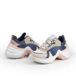 Nappa PU Women Chunky Sneakers breathable with perforated panels