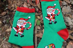 Wholesale 2015 Hot selling cute cartoon christmas patterned design eco-friendly cotton dress socks from china suppliers