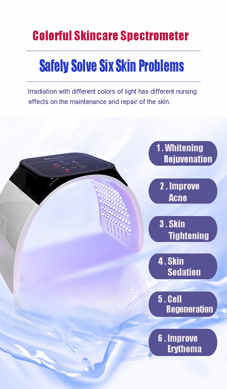 LED Light Therapy for Face - 7 Colors Photon PDT Near Infrared Light Therapy Professional LED Face Mask