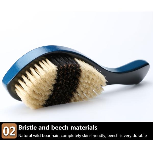 Boar Bristle Long Handle360 Wave Brush Hard Custom Logo Hair Brush For Men