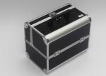 Black Aluminum Makeup Train Box PU Panel Cosmetic Case Double Open Beauty Box