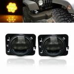 LED Side Maker Smoke Lens for Jeep Wrangler Amber Front Fenders Flare Parking