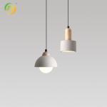 Wabi Sabi Styl Cement Pendant Light Rustic Glass Chandelier For Bedroom / Dining