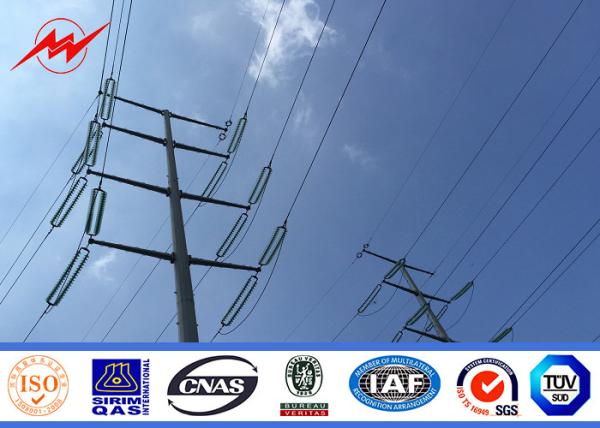 Gr 65 11m Power Transmission Poles Steel Tubular Pole 33kv Transmission Line