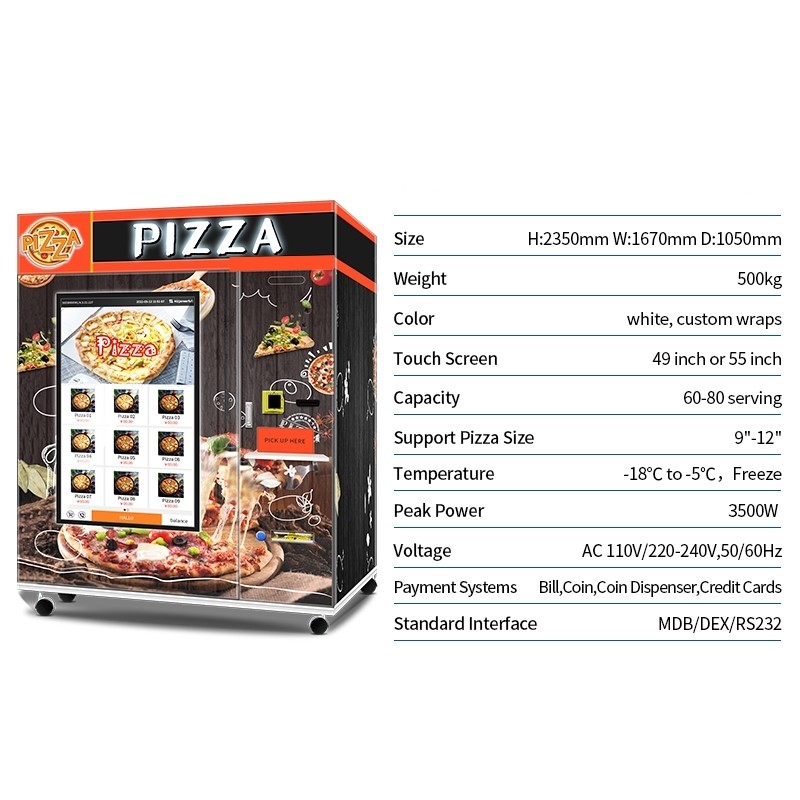 Automated SDK Pizza Vending Machine Metal Plate Construction 4000W Power