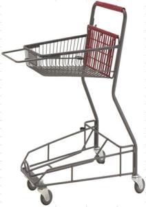 Wholesale Gray Metal 2 - Tier Supermarket Basket Shopping Trolley Anti - Collision With 4 PU wheels from china suppliers