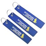 Singapore Airlines Custom Embroidered Key Fob Reinforced Edge For Aviation