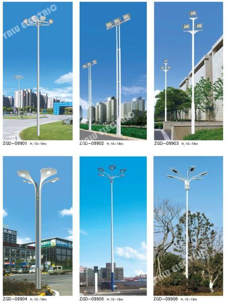 18meters Q235 galvanized polygon auto lift street high mast lighting pole with