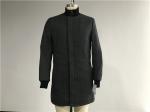Menswear Charcoal Metlon Coat With Funnel Rib Collar XS-XXXL Size TW79364