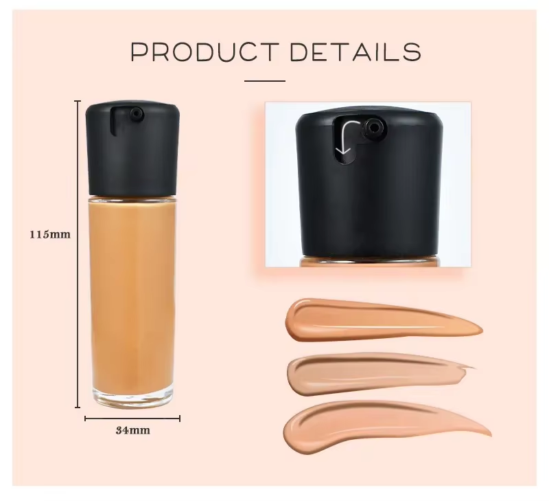 Private Label Makeup Oil Free Vegan Moisture Matte Foundation Full Coverage Waterproof Liquid Foundation Wholesales