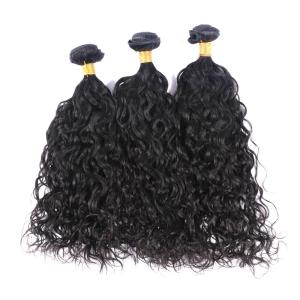 Wholesale 100 Unprocessed Brazilian Water Wave Human Hair , Natural Black Curly Hair Bundles from china suppliers