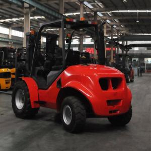 Wholesale 4 Wheel Drive Stand Up Forklift , Narrow Aisle Forklift Rough Terrain Lift Truck from china suppliers