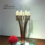 ZT-396 Wedding decoration materials crystal metal candle stand for centerpieces