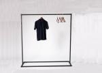 Metal Retail Chain Stores Hanging Clothes Display Rack Flooring Stand Black