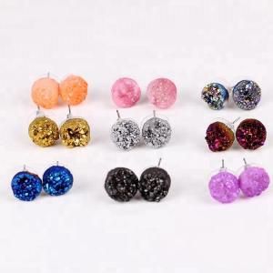 Wholesale Natural druzy fancy cute small charms post stud earrings stainless steel ear needle from china suppliers